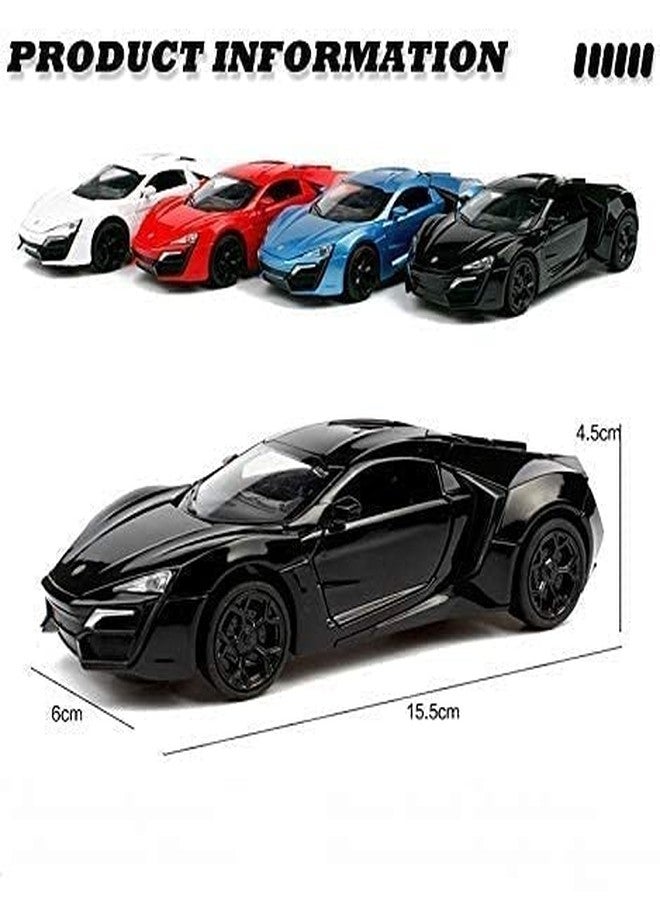 PANSHUB 1:24 Diecast Lykan Hypersport Toy Car Scale Model,Pull Back Vehicles Alloy Simulation Supercar with Lights and Sound Also for Car Dashboard,Kids,Adult (Color as per Available) - Image 3
